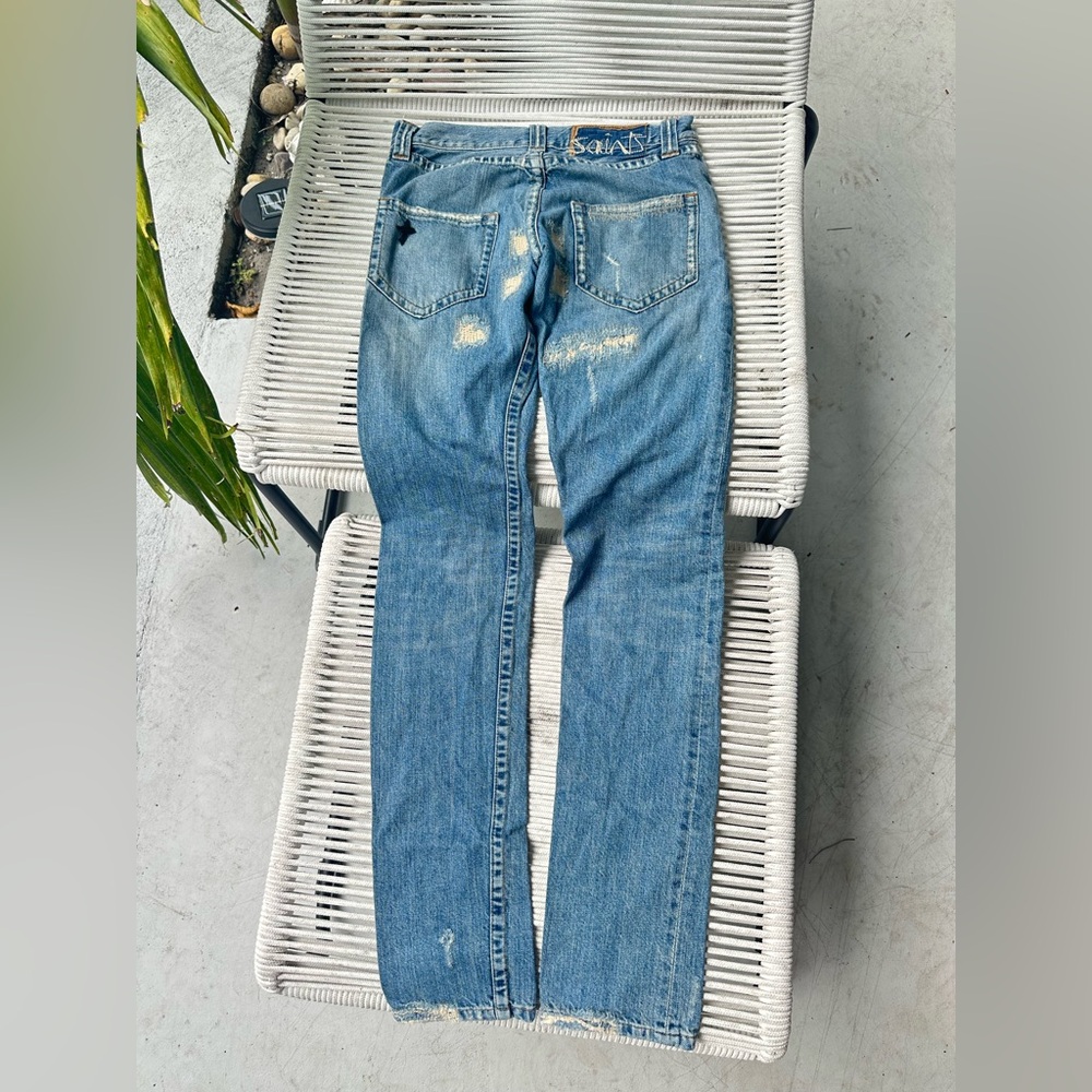 AllSaints vintage patchwork distressed skinny jea… - image 7